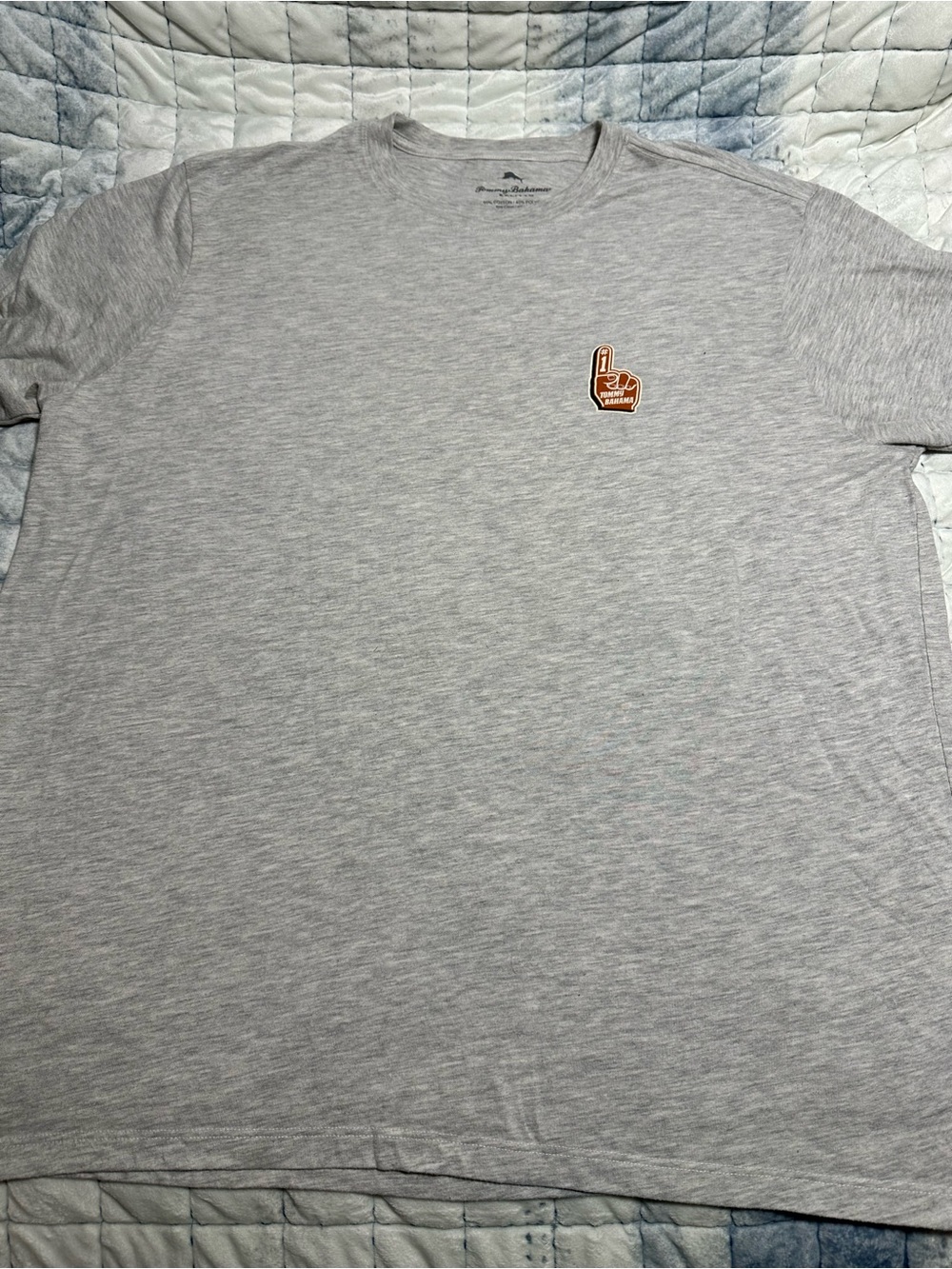 Tommy Bahama Light Gray Short Sleeve Crewneck Tee with Chest Patch
